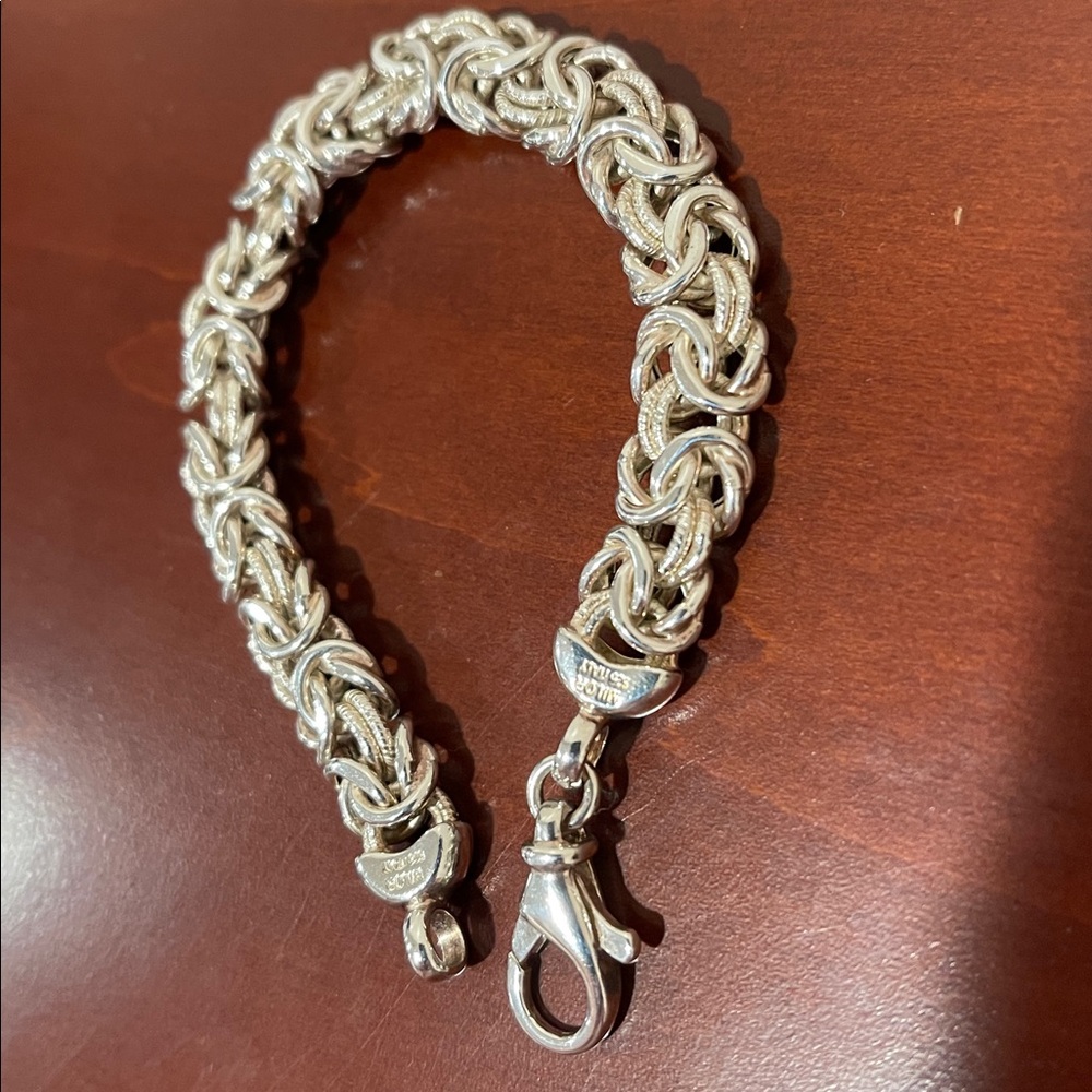 * Price Firm* Sterling Silver Byzantine Bracelet 7” - Picture 6 of 14